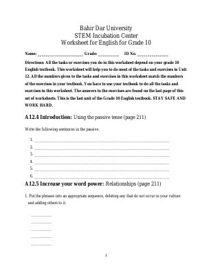 dp education grade 10 english unit 6